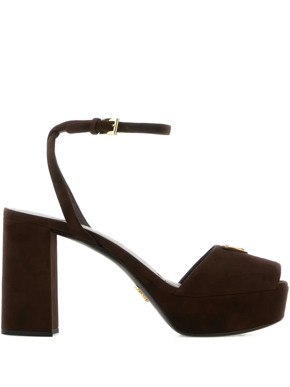 Prada 110 mm sandalen met plateauzool en enkelbandje Bruin