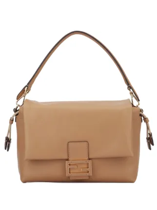 FENDI マンマバゲット レザークラッチバッグ M | ブラウン | FARFETCH JP
