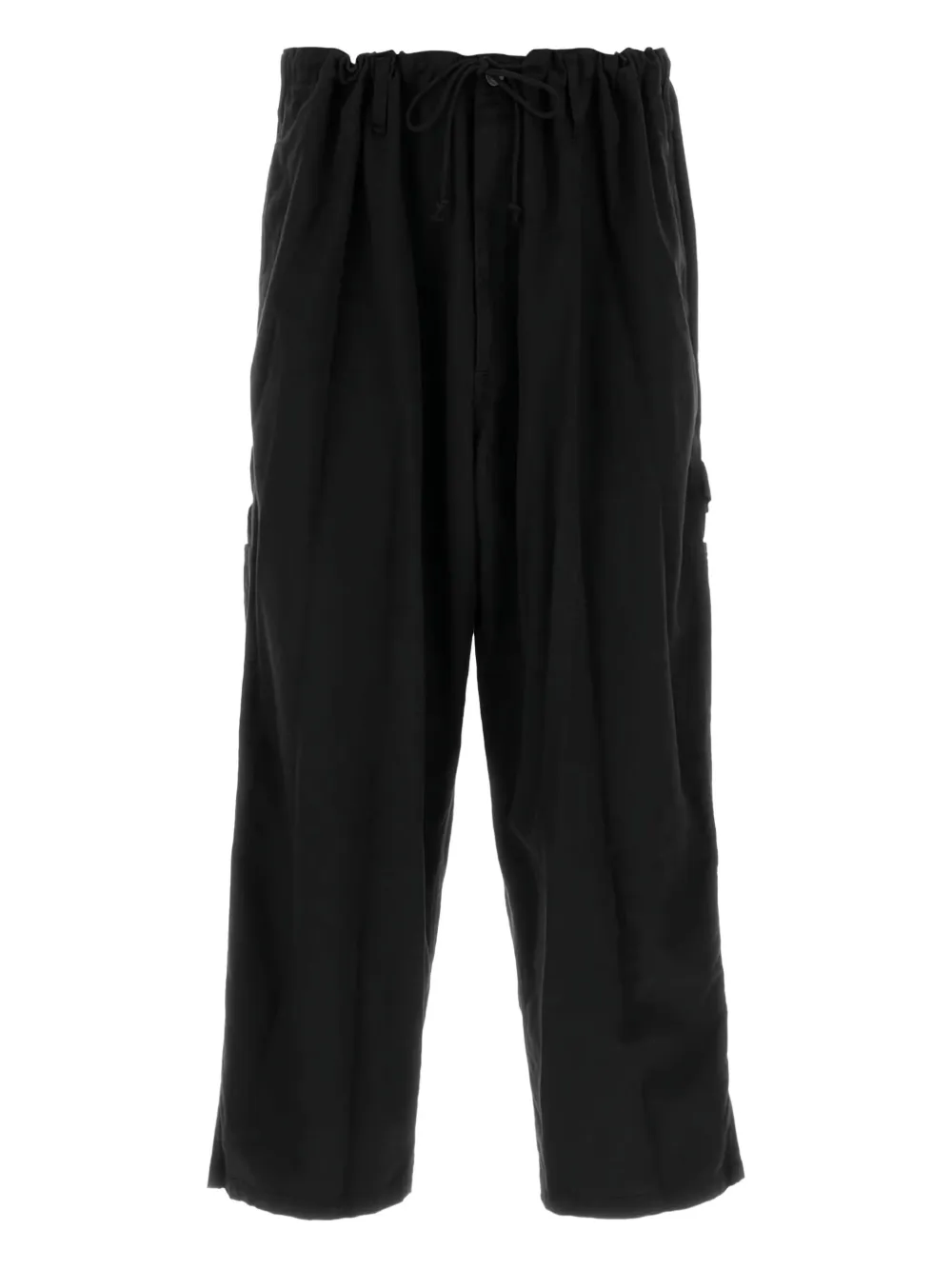 Yohji Yamamoto elastic-waistband patch-pocket trousers | Black | Image 1
