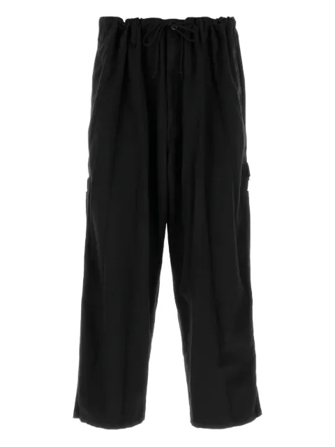 Yohji Yamamoto elastic-waistband patch-pocket trousers