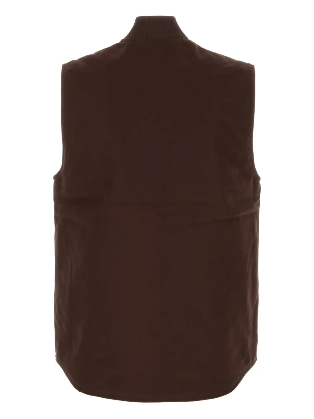 Carhartt Stylish Vest With Ribbed Collar And Front Pockets In Brown