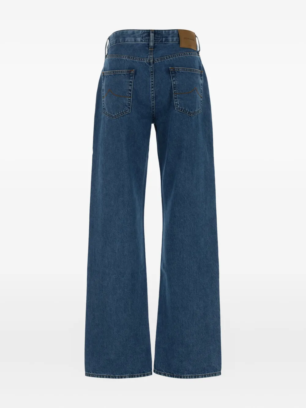 Jacob Cohen Wide Leg Denim Trousers Featuring Pockets In Blue