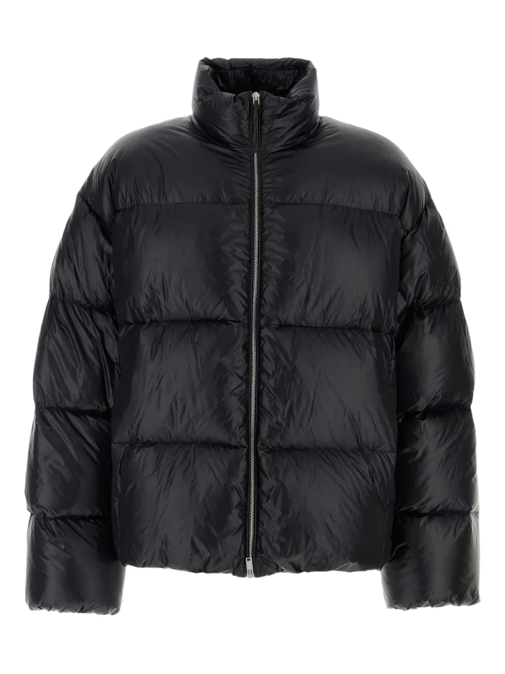 Jil Sander Nylon Down Puffer Jacket With High Collar In Black