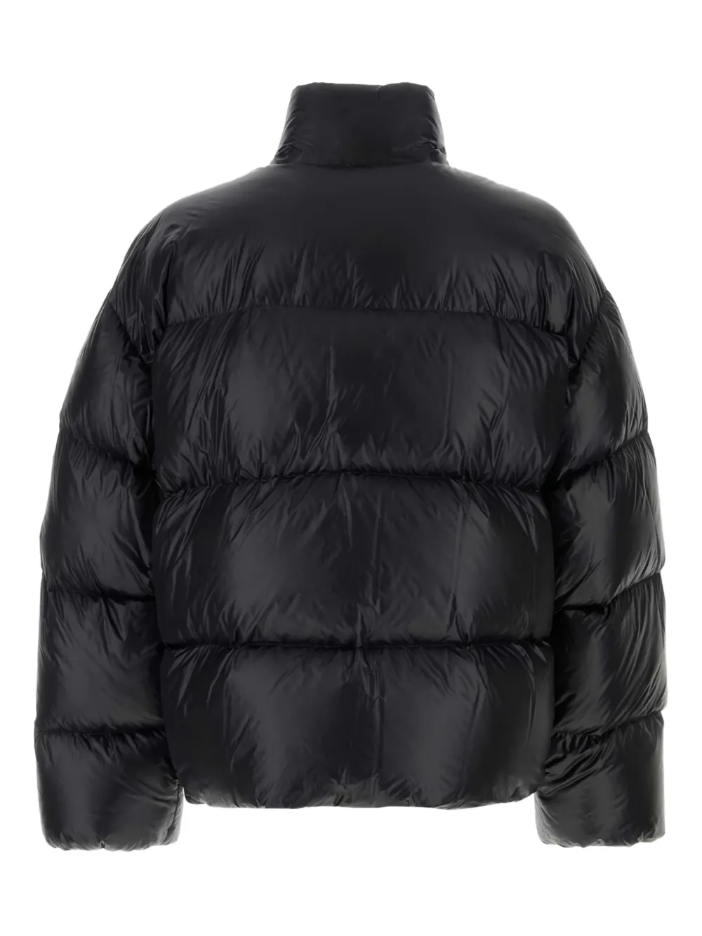 Jil Sander Nylon Down Puffer Jacket With High Collar In Black
