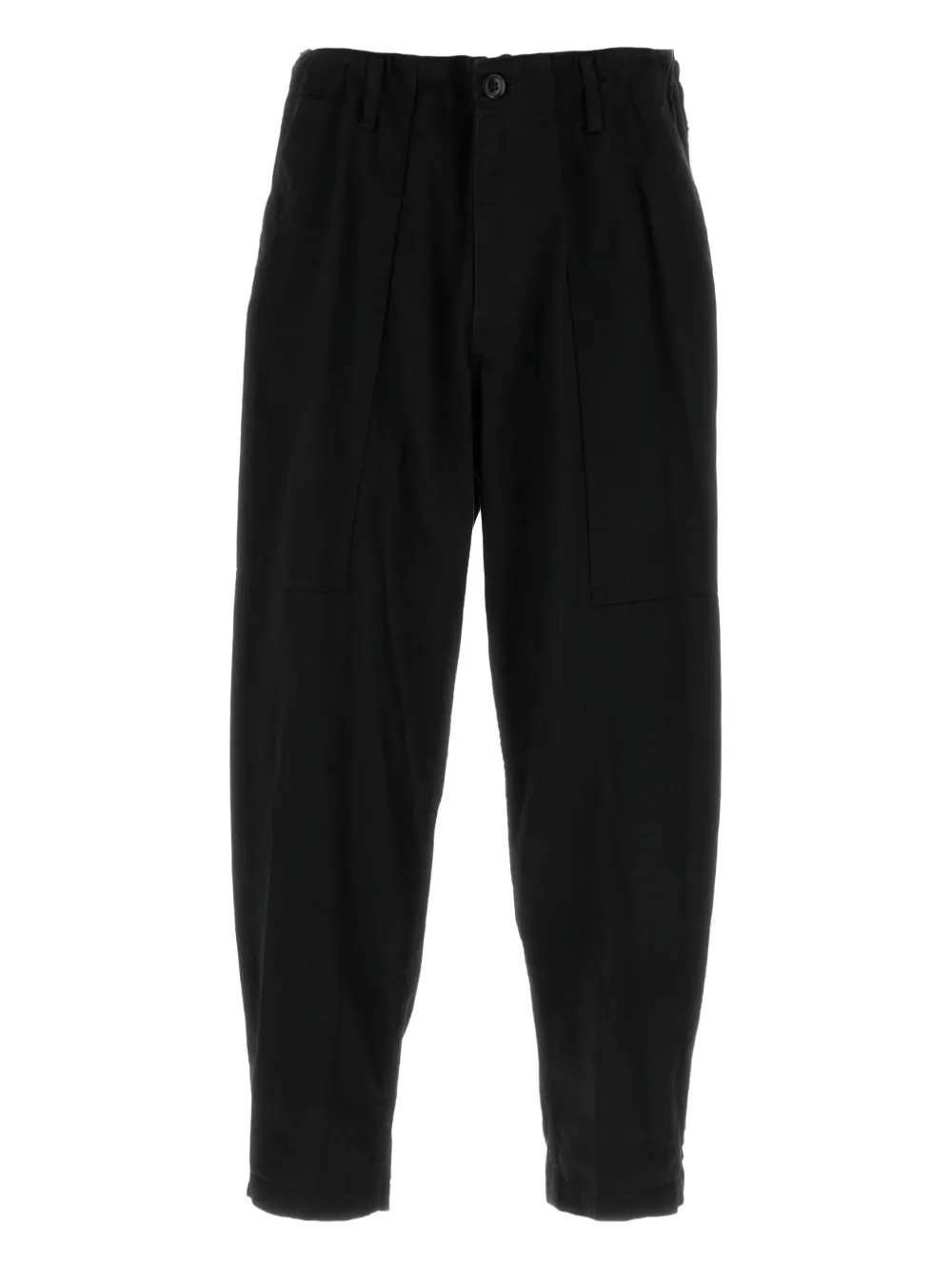 Yohji Yamamoto Straight Leg Denim Trousers With Pockets And Loops In Black