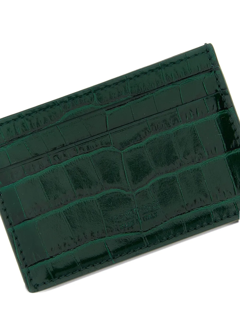 TOM FORD Leren pasjeshouder Groen