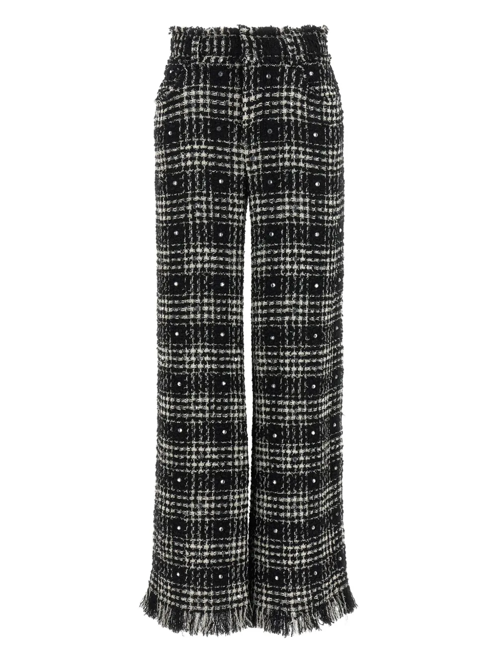 Giuseppe Di Morabito Textured Trousers With Frayed Hem And Elastic Waistband In Black