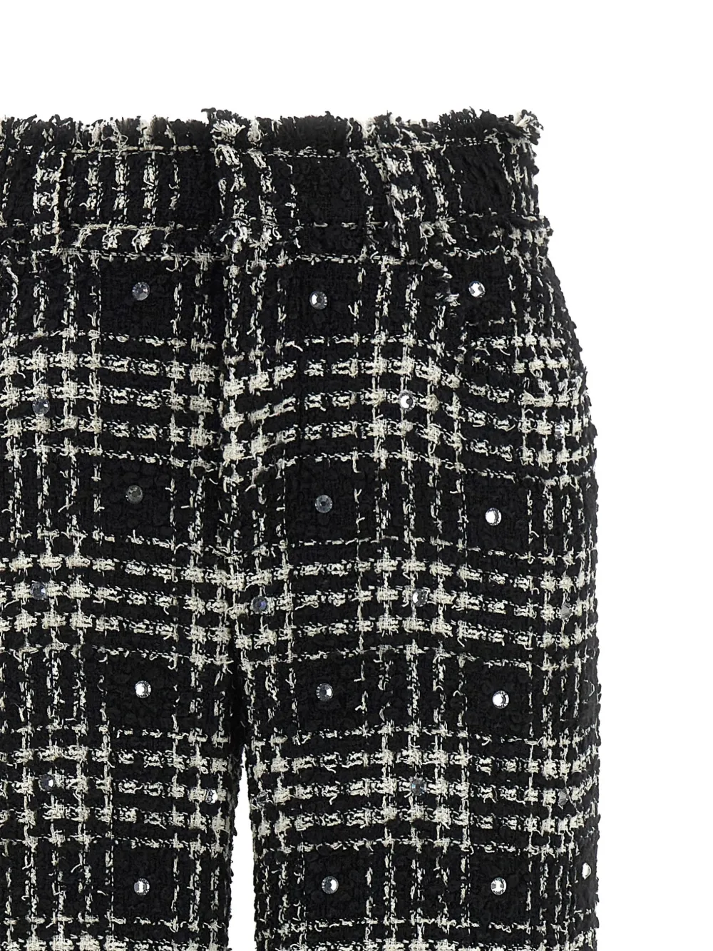 Giuseppe Di Morabito Textured Trousers With Frayed Hem And Elastic Waistband In Black