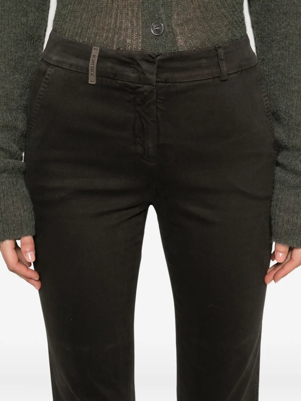 Peserico Katoenen broek met logodetail Bruin