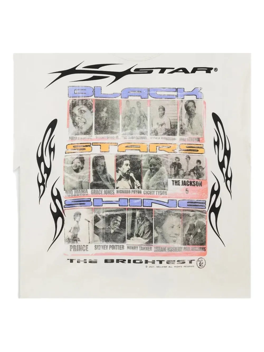 HELLSTAR Black Stars T-shirt - Wit