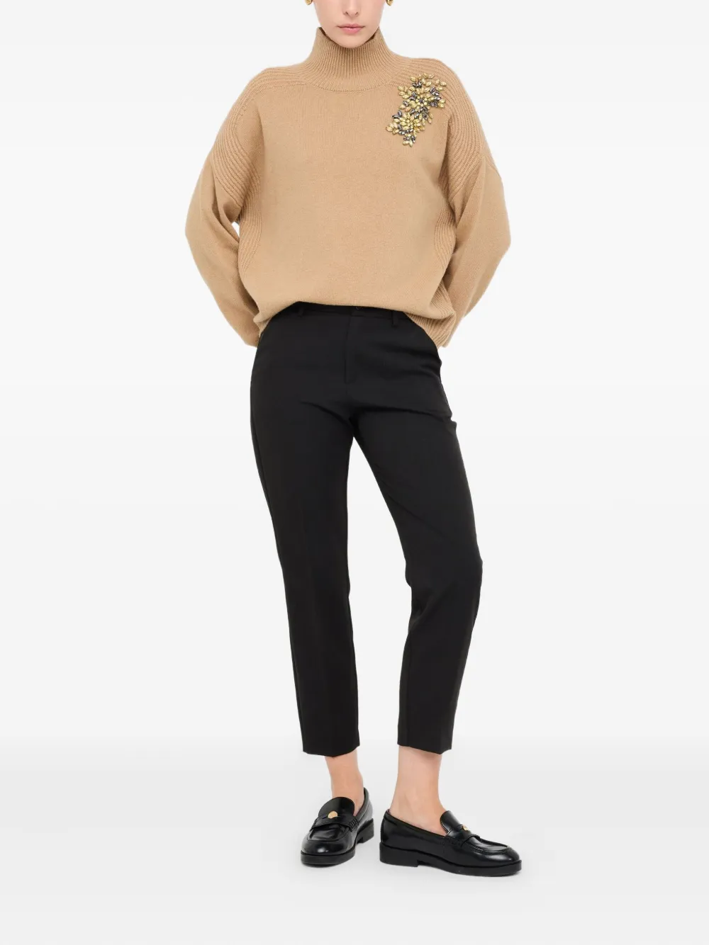 Liu •jo Embellished Jumper In Brown