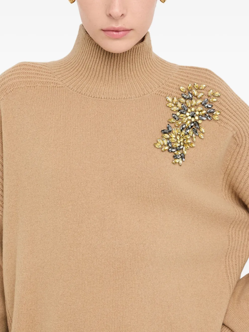 Liu •jo Embellished Jumper In Brown