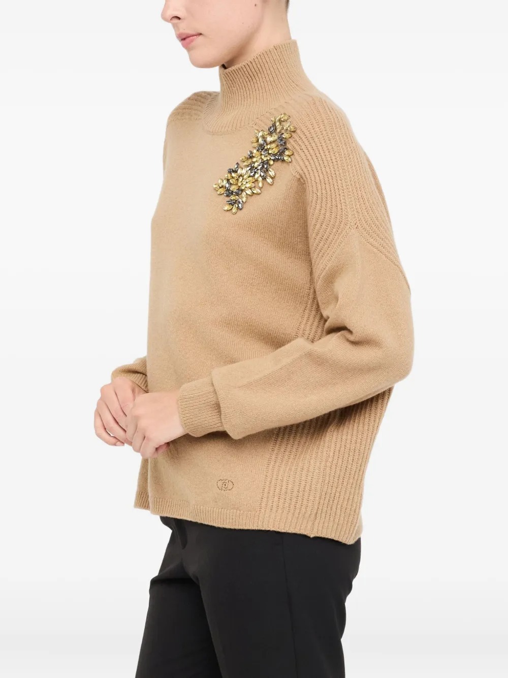 Liu •jo Embellished Jumper In Brown