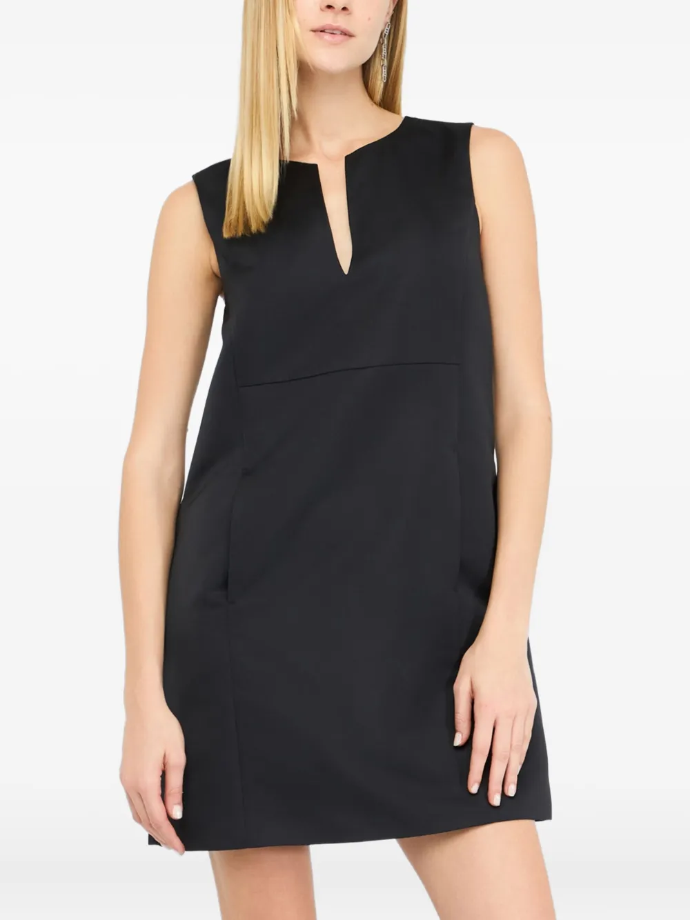 Liu •jo Short Taffeta Dress In Black