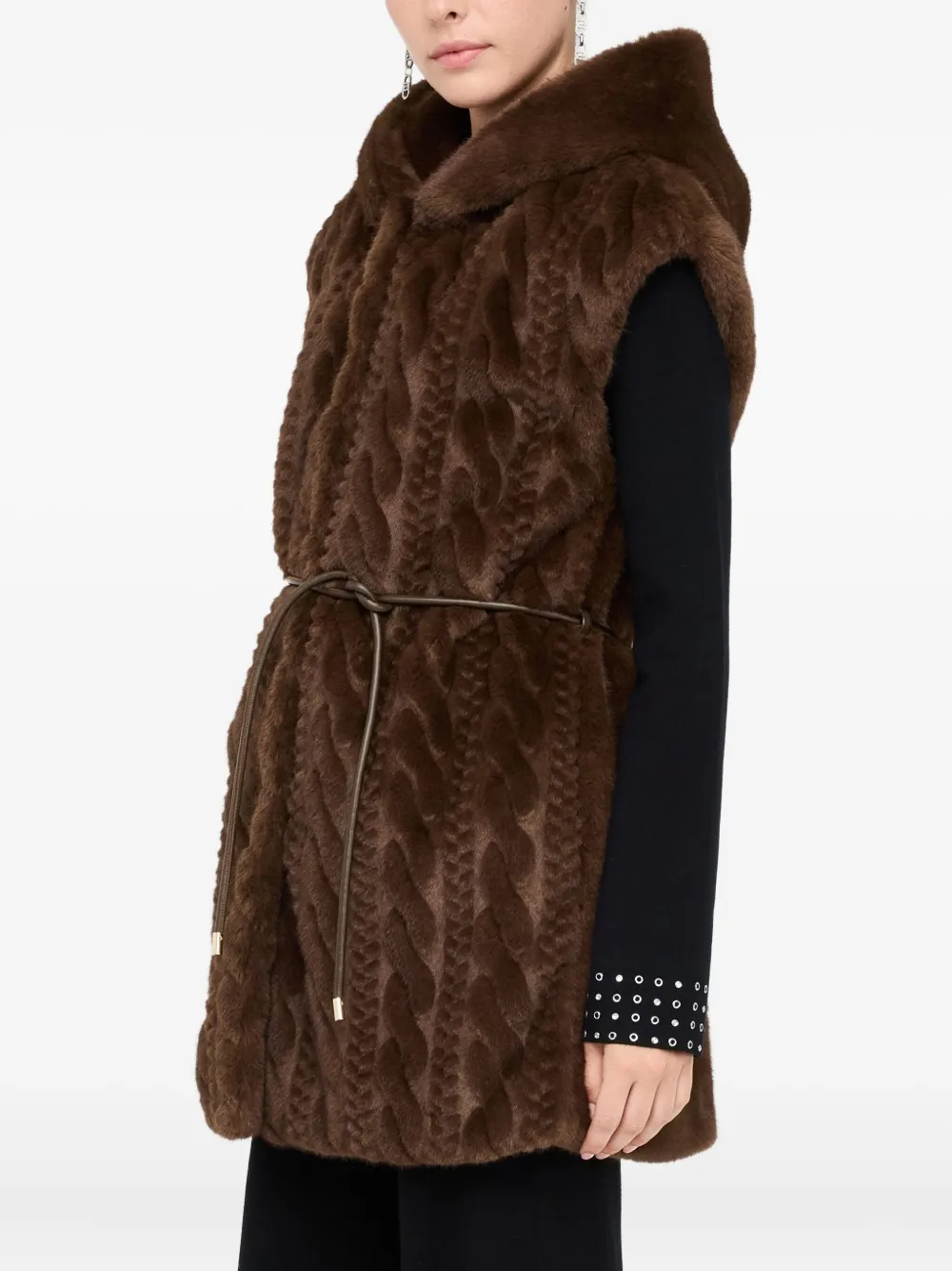 Liu •jo Fur Coat Liu Jo Woman Color Cocoa In Brown