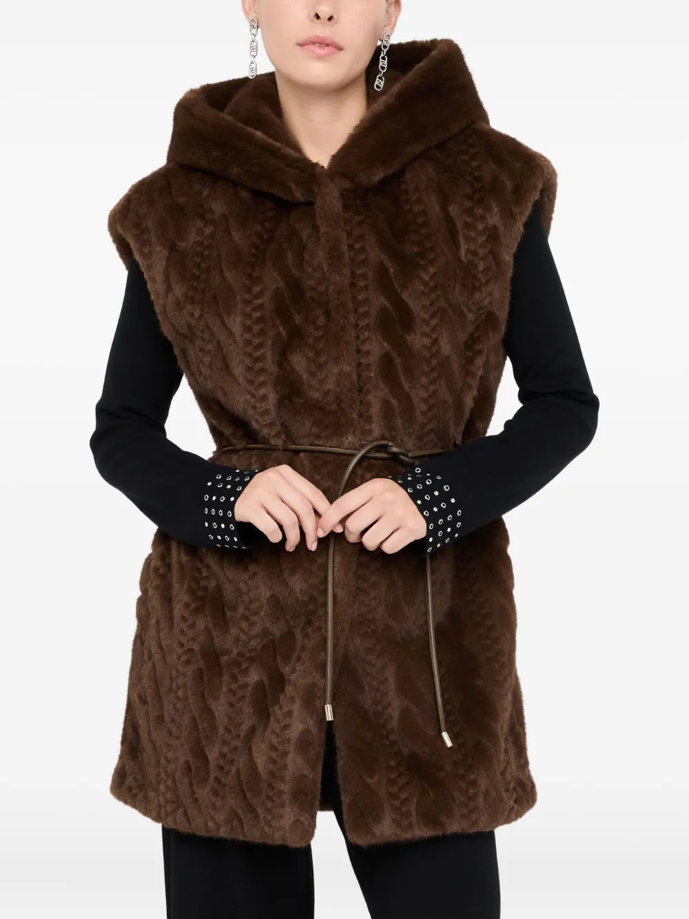 Liu •jo Fur Coat Liu Jo Woman Color Cocoa In Brown