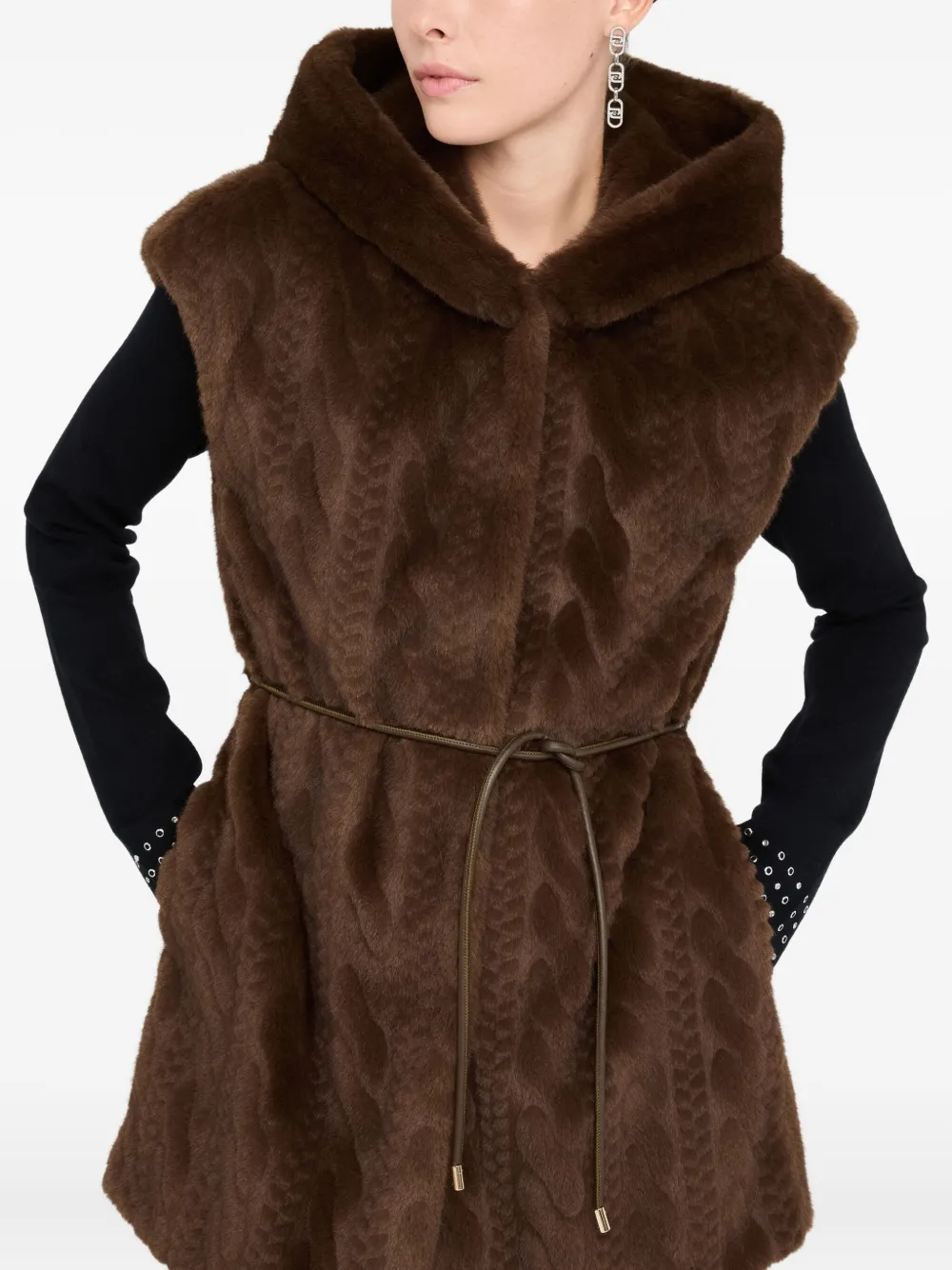 Liu •jo Fur Coat Liu Jo Woman Color Cocoa In Brown
