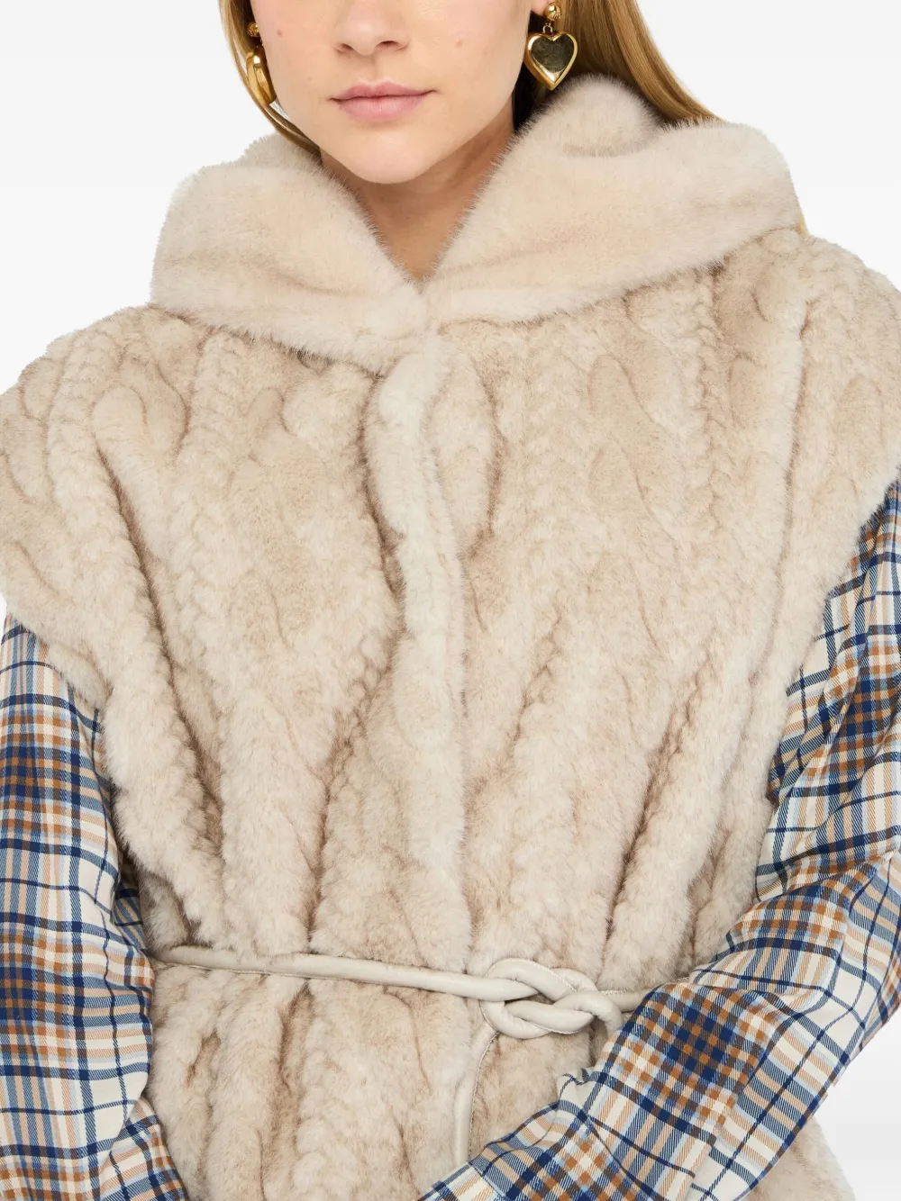 Liu •jo Vest With Hood In Neutral