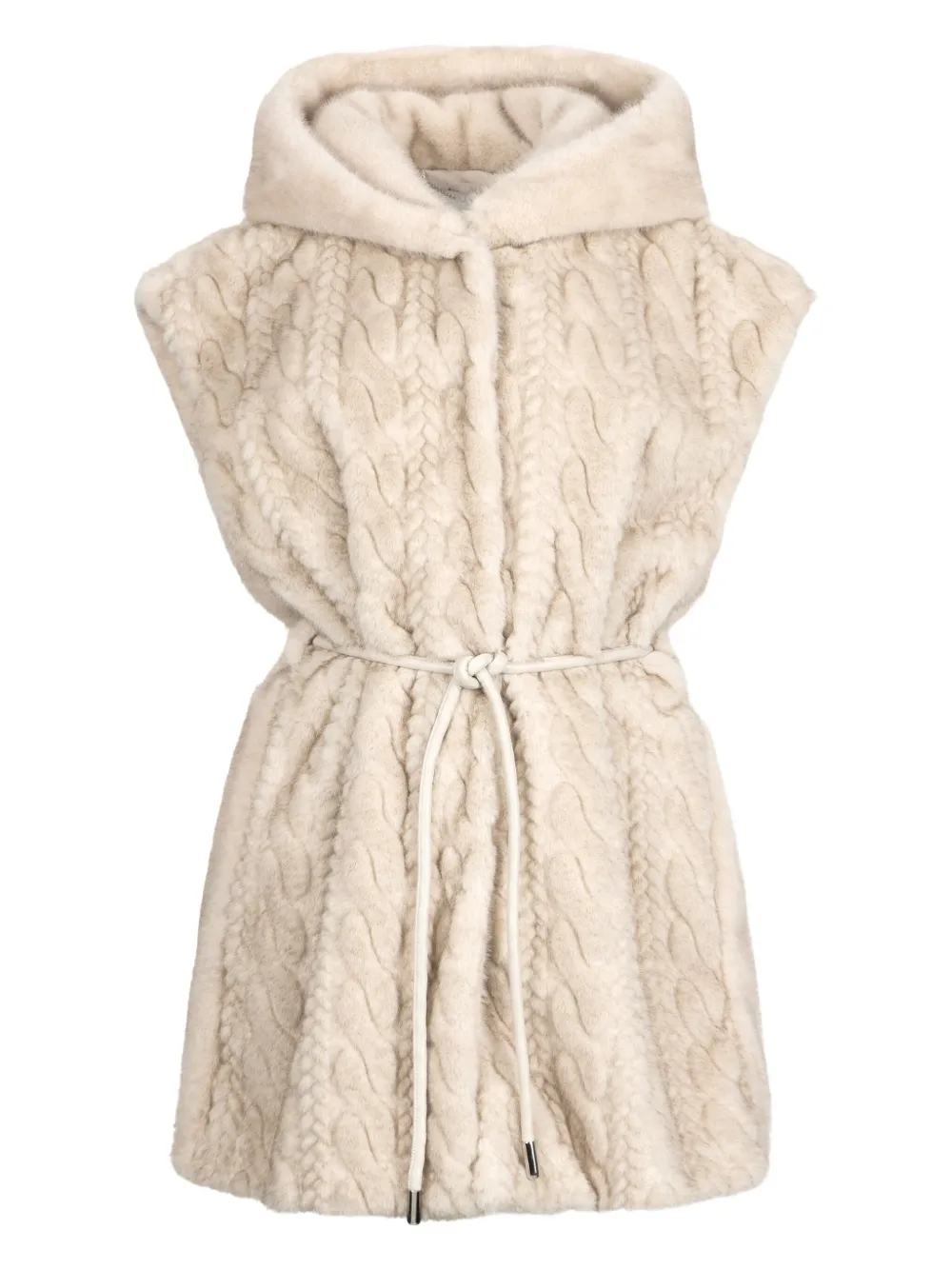 Liu •jo Vest With Hood In Neutral