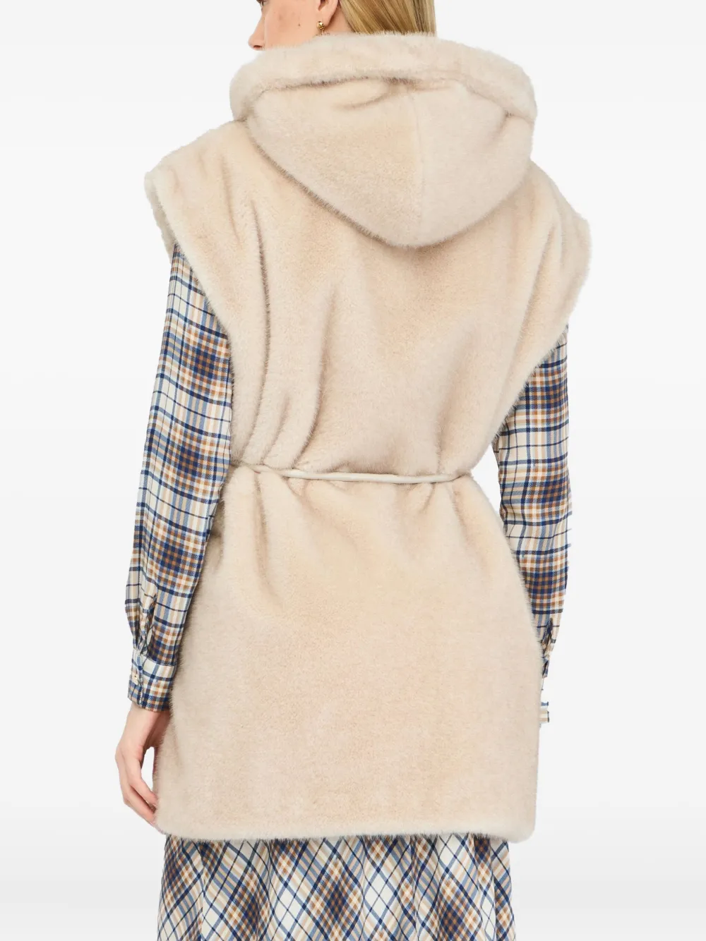 Liu •jo Vest With Hood In Neutral