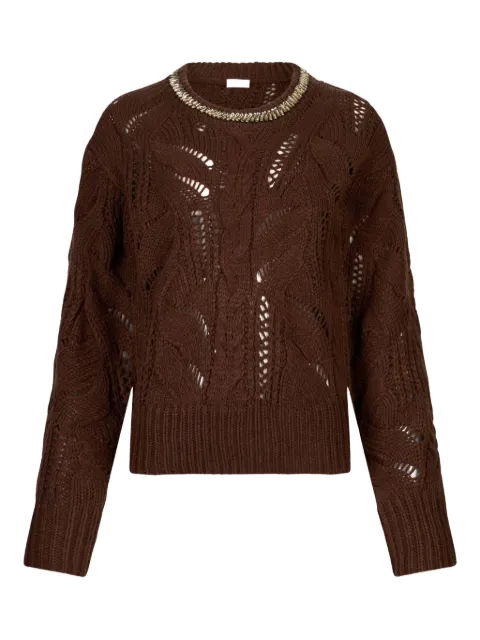 LIU JO gemstone-embellished openwork sweater