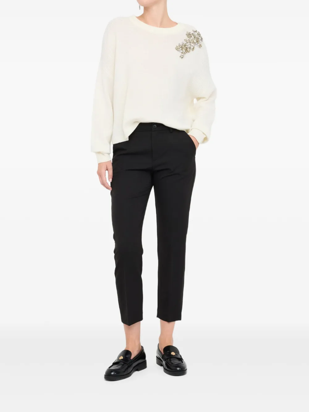 LIU JO 100% wool jumper with bejewelled embroidery | Knitted Sweaters | Image 2