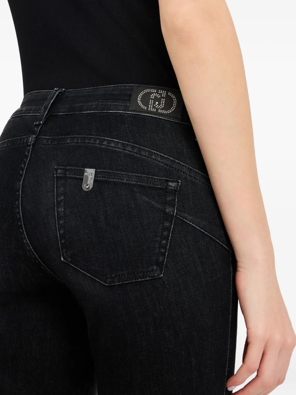 Liu •jo Bottom Up Skinny Jeans In Black