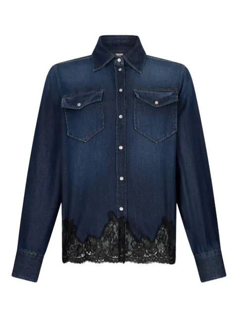 LIU JO shorts de mezclilla con ribete de encaje