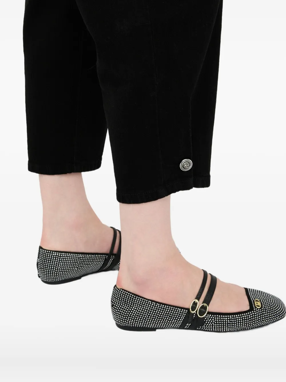 Liu •jo Cropped Balloon Jeans In Black