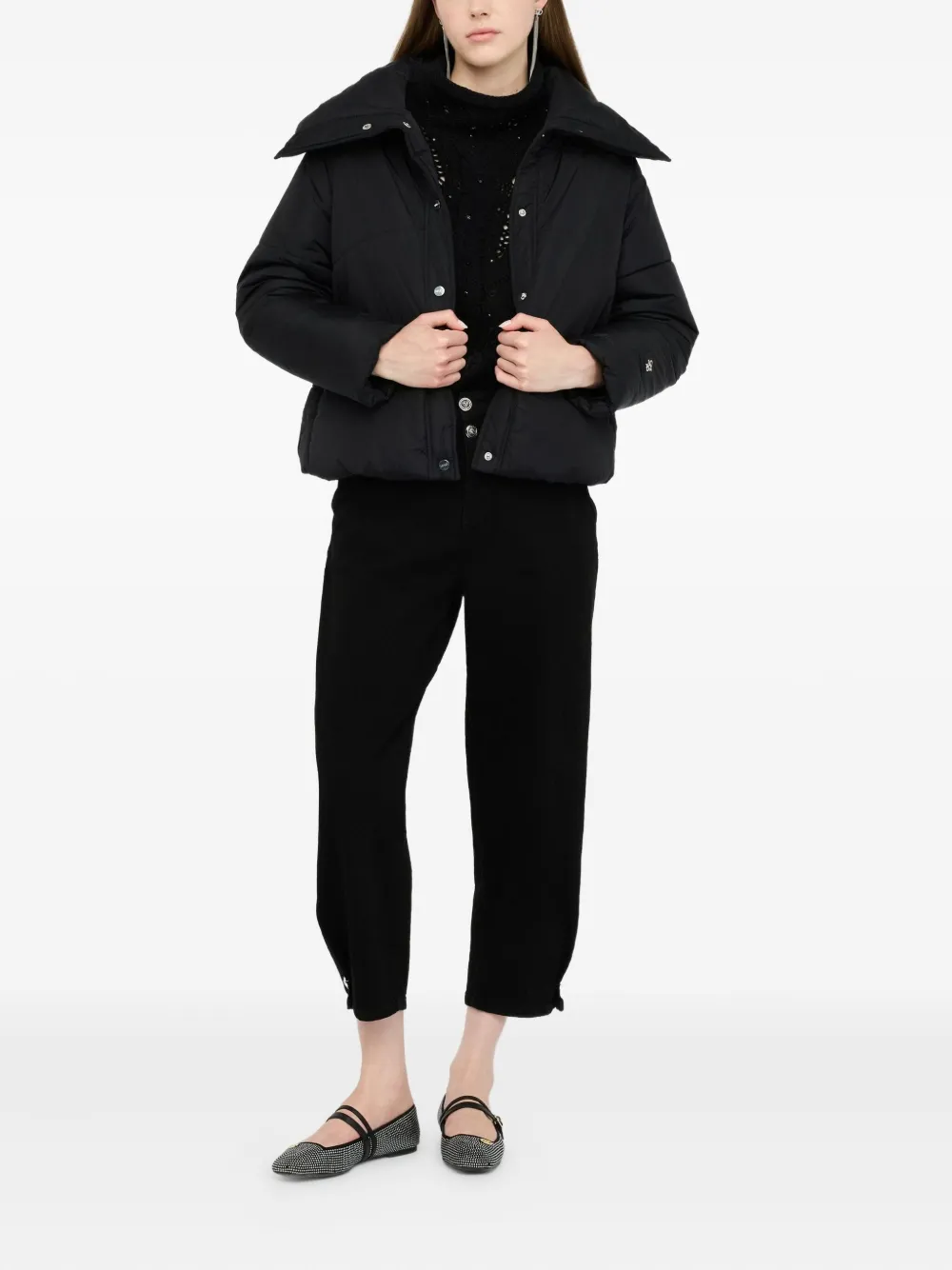 LIU JO Cropped balloon jeans - Zwart