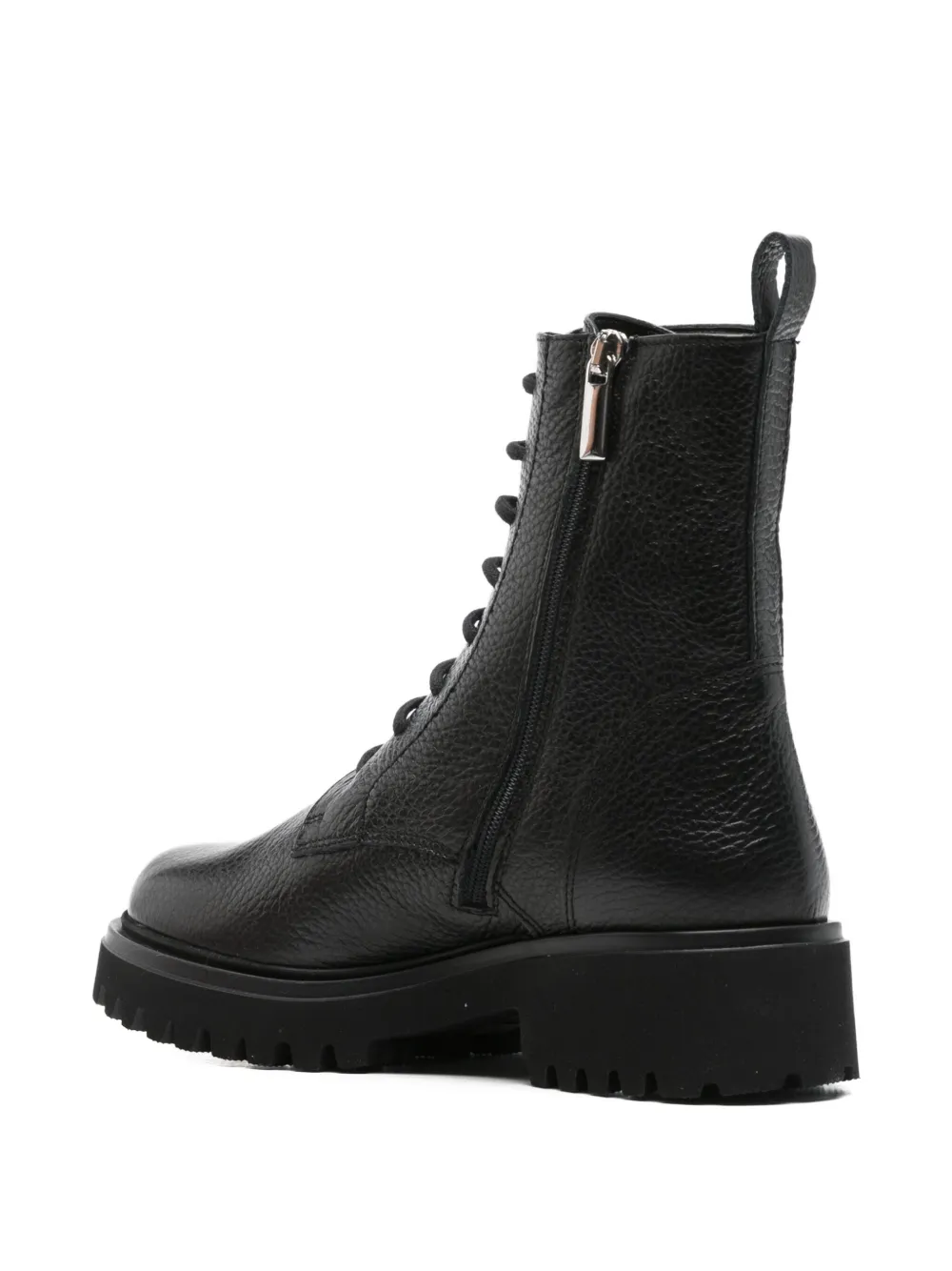 Evaluna Leren veterlaarzen Zwart