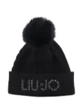 LIU JO cable-knit pompom hat - Black