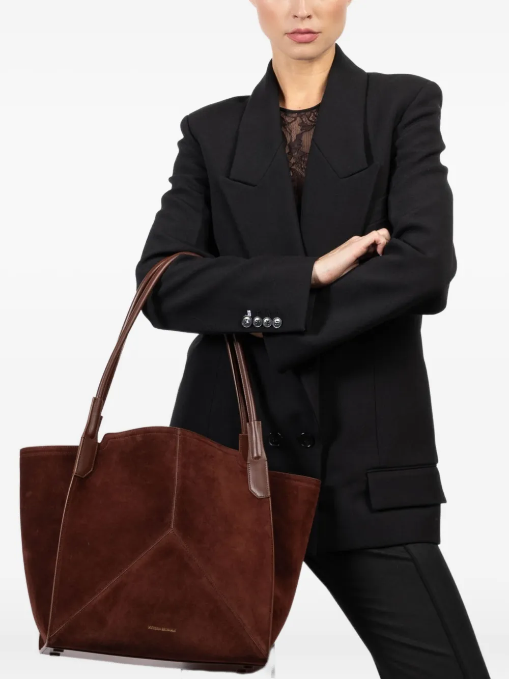 Victoria Beckham Suède shopper - Bruin