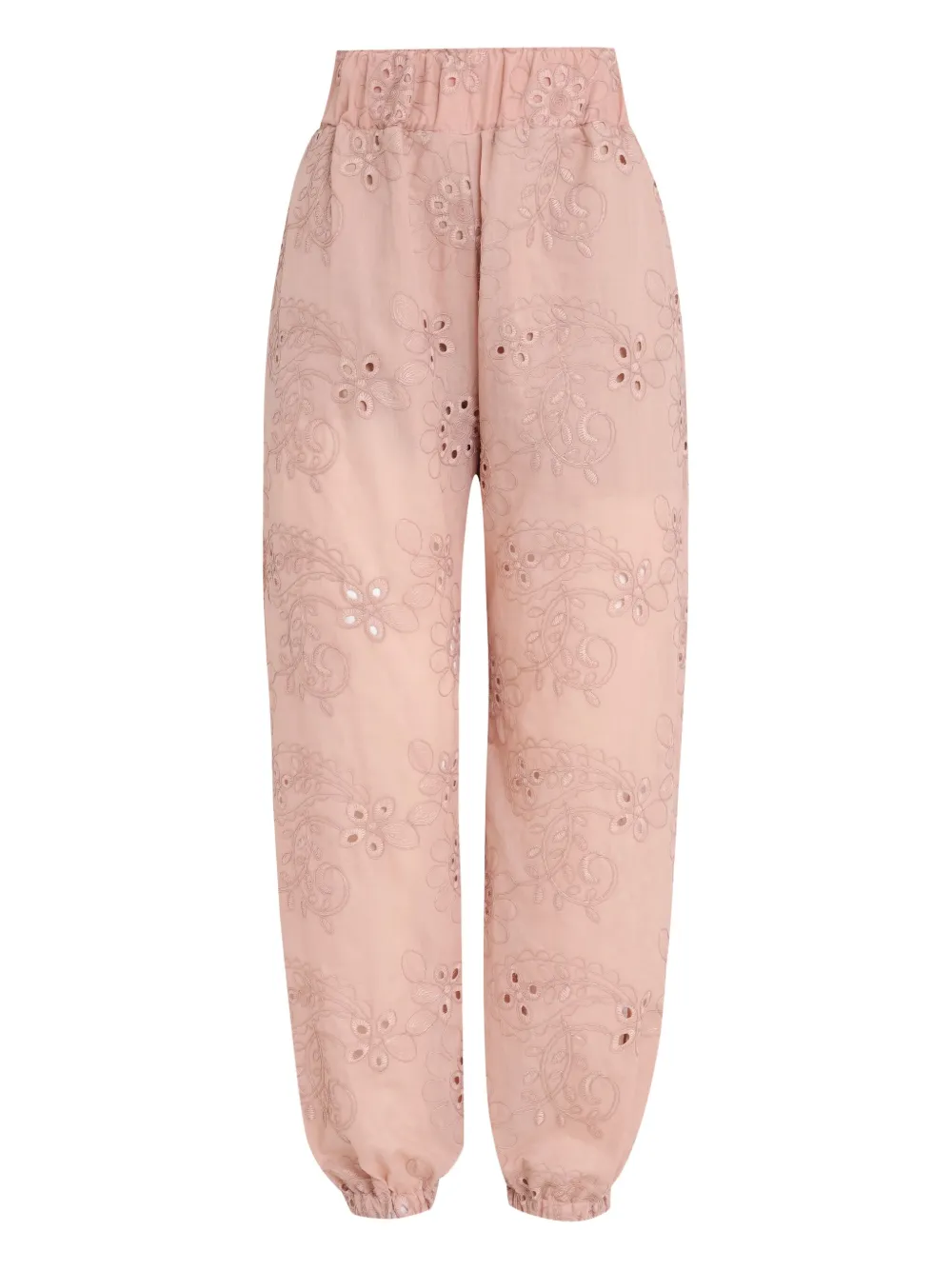 Brigitte Jasmine embroidered eyelet cropped trousers - Rosa