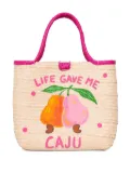 Brigitte Offline hand-painted rope-handle beach bag - Neutrals
