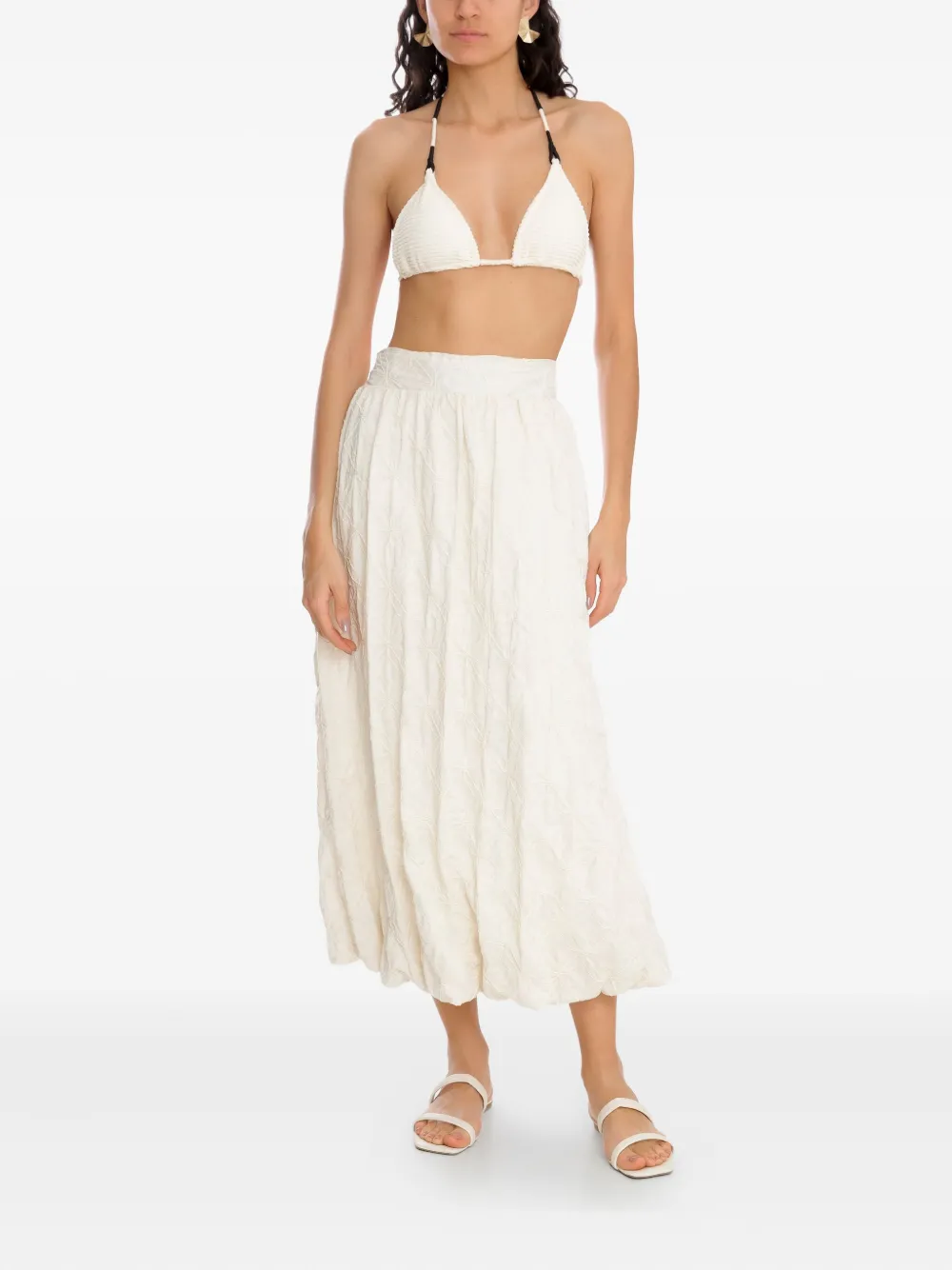 Brigitte Zahra Midi Skirt In White