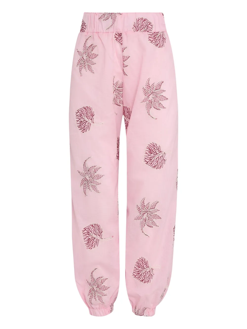 Brigitte Jasmine Botanical-print Elasticated Trousers In Pink