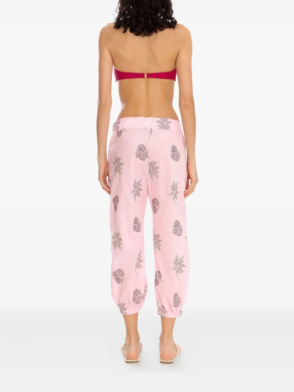 Brigitte Jasmine Botanical-print Elasticated Trousers In Pink