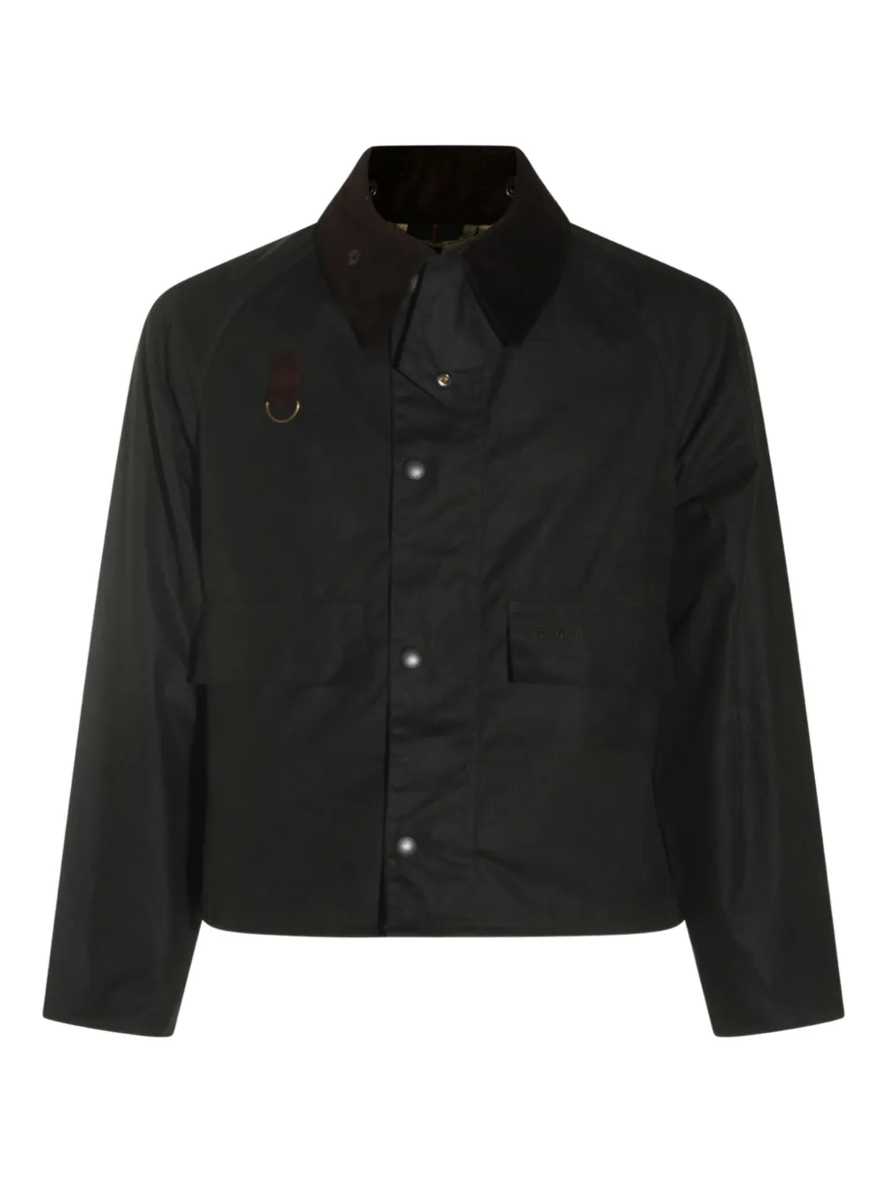 Barbour Casual Jacket With Corduroy Collar And Pockets In Black