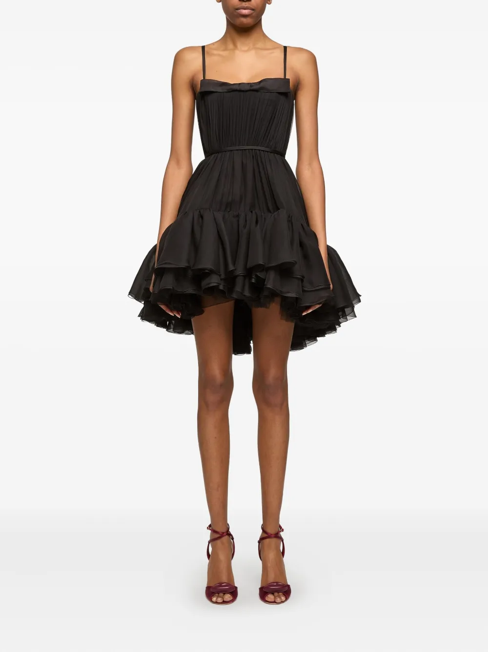Giambattista Valli pleated ruffled dress - Black