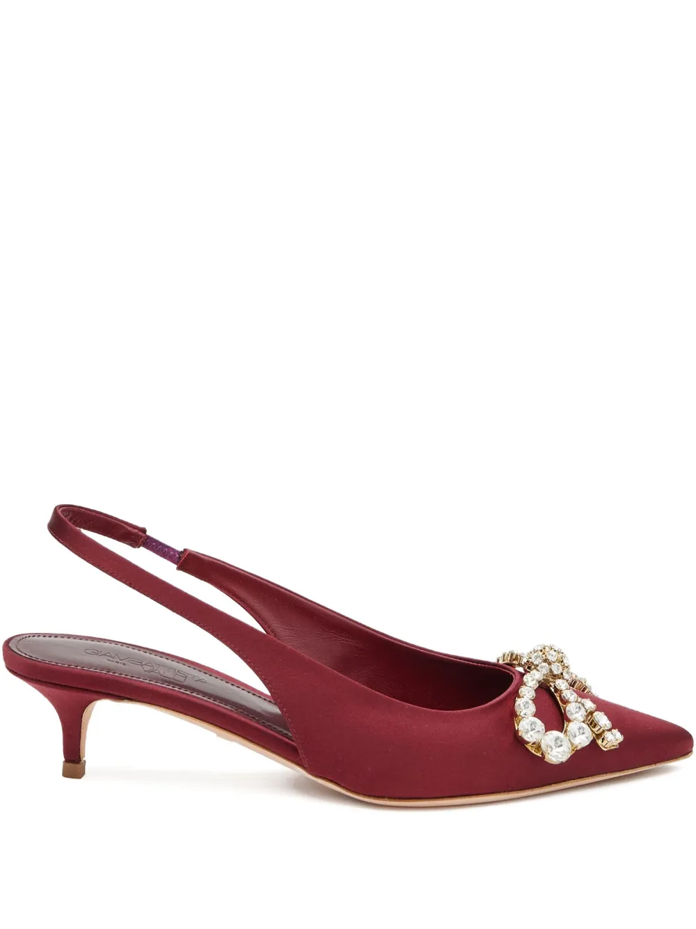 Giambattista Valli 40 mm slingback pumps met kristallen Rood