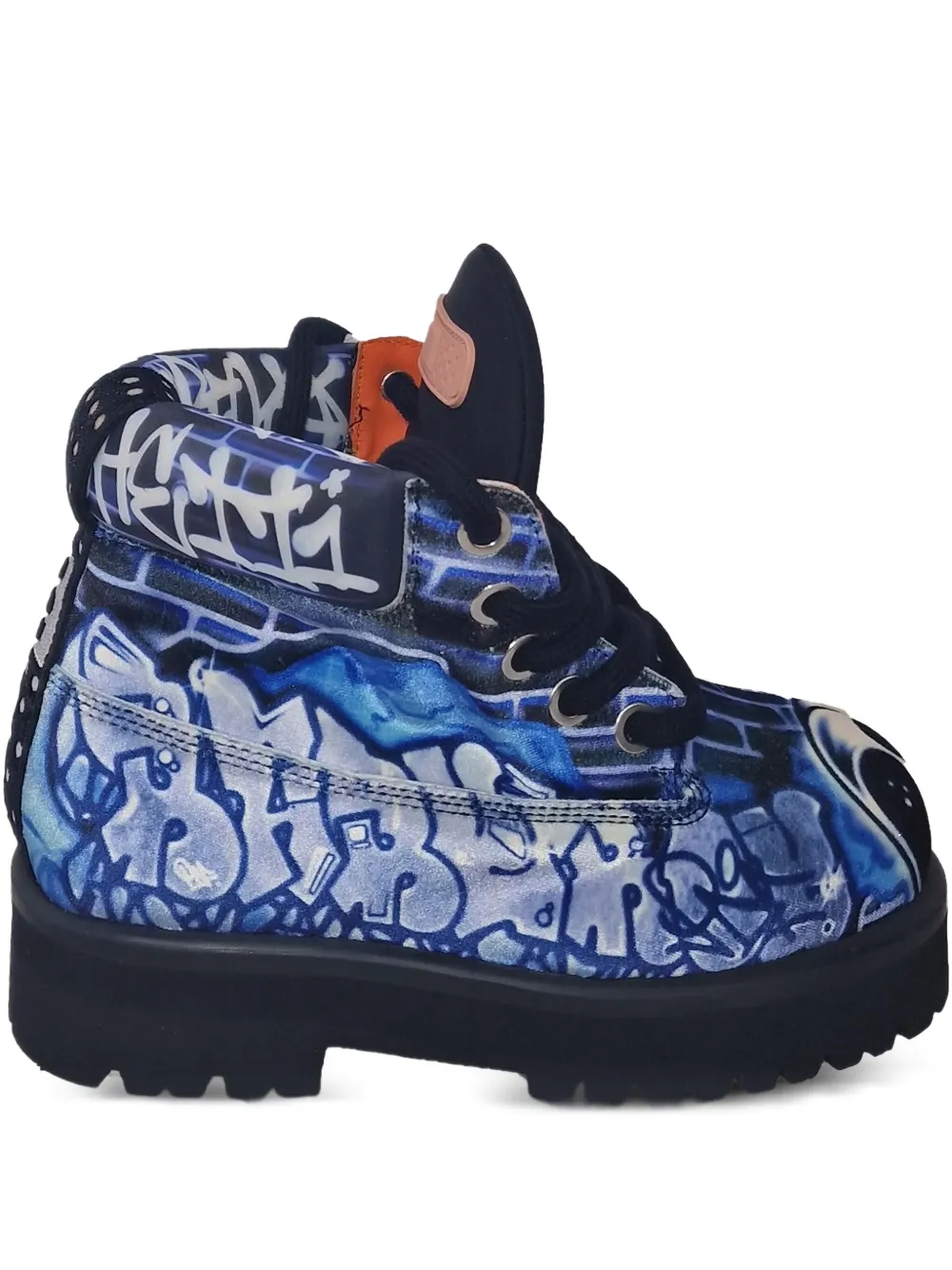 PDF bottines à imprimé graffiti | bleu | Image 1