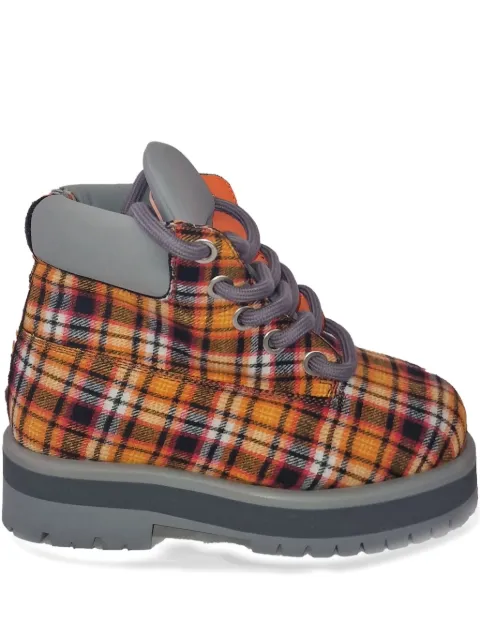 PDF plaid-pattern ankle boots 