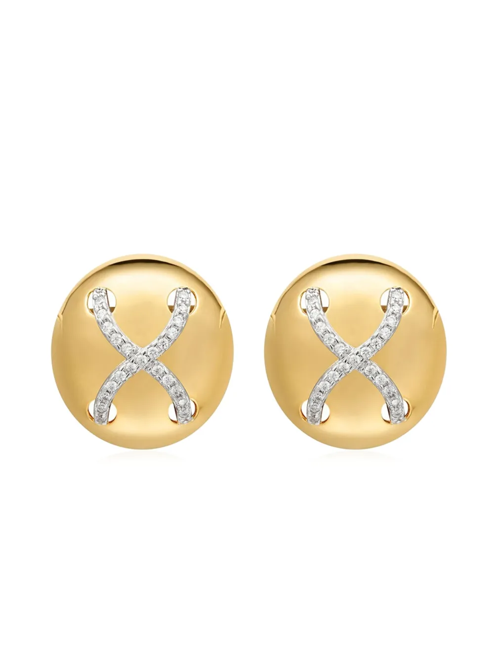 Luv Aj aretes con apliques de cruz | dorado | Image 1