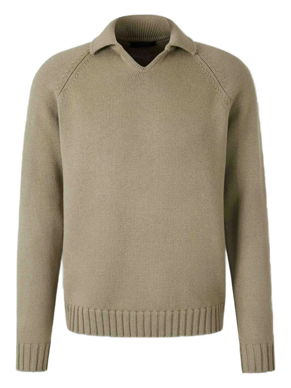 Zanone suéter estilo playera tipo polo de lana | marrón | Image 1