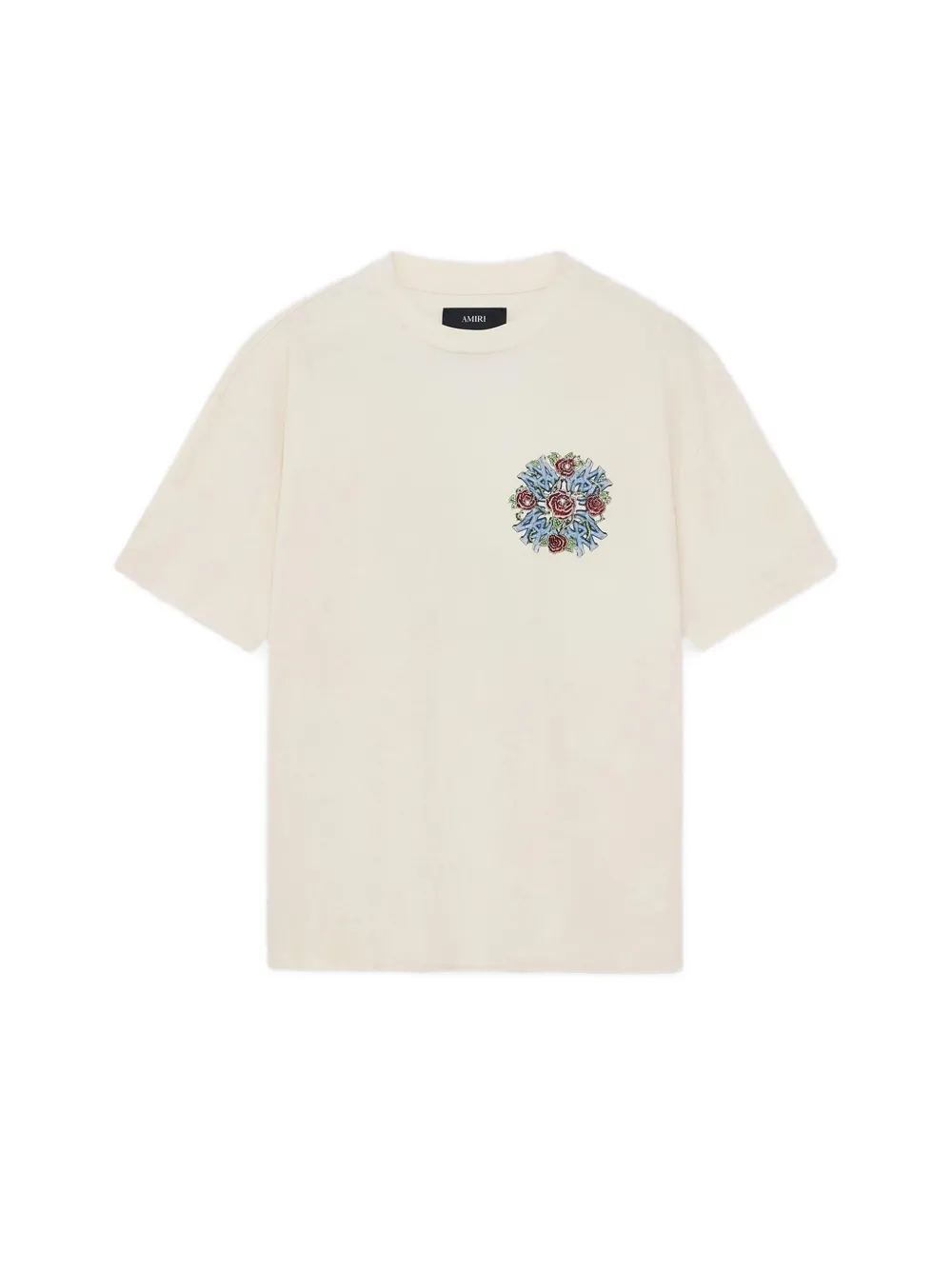 Amiri Rose-embellished T-shirt In Neutral