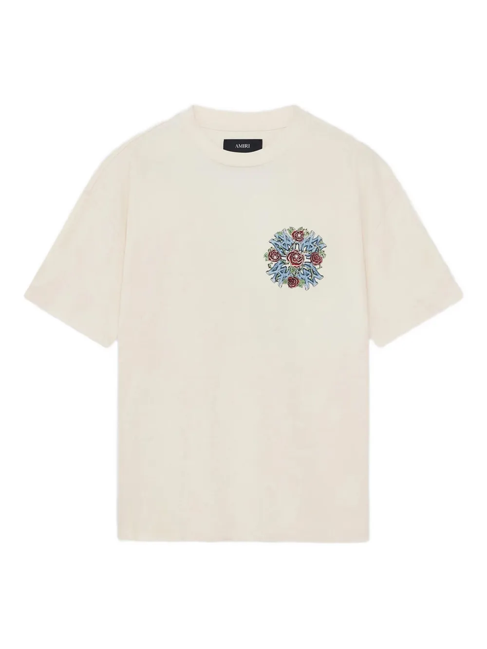 Amiri Rose-embellished T-shirt In Neutral