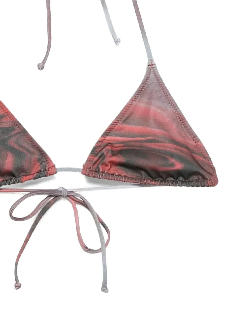 Jean Paul Gaultier Blurry Roses Bikini Top In Red