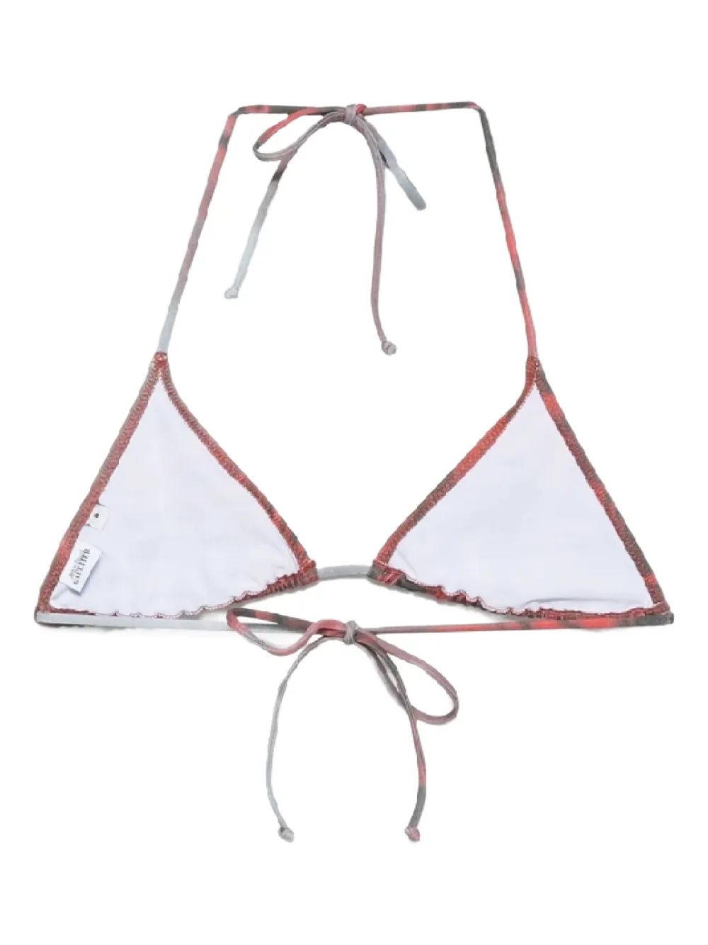 Jean Paul Gaultier Blurry Roses Bikini Top In Red