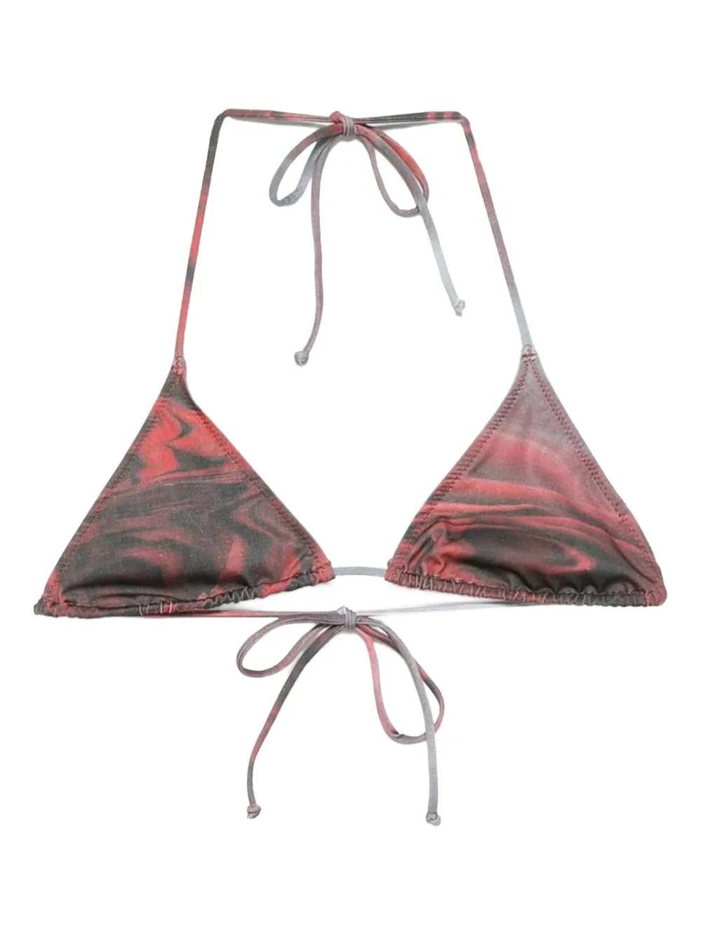Jean Paul Gaultier Blurry Roses Bikini Top In Red